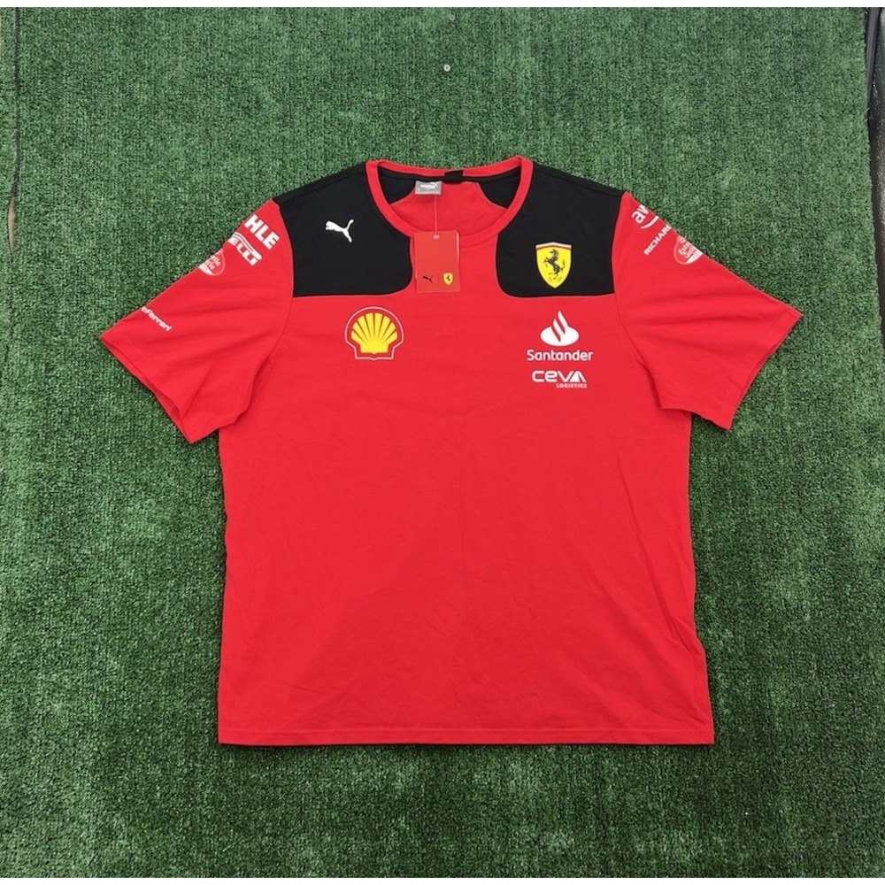 NWT Mens Puma Ferrari Scuderia F1 Racing Spellout Shirt Red Sz XXL Shell 2024